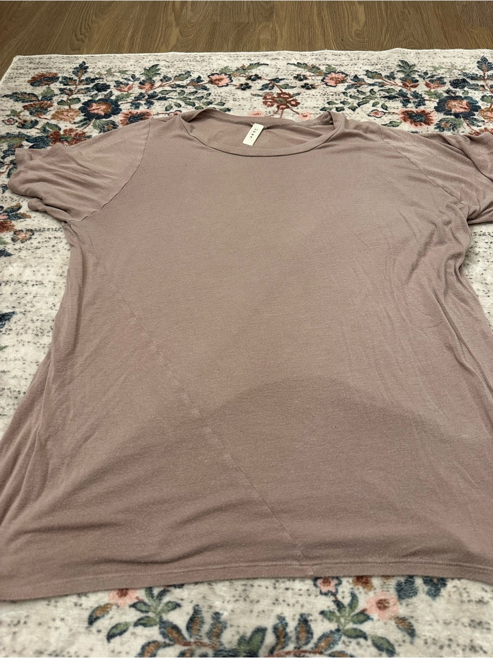 Luxe Short-Sleeve Relaxed Top in Dusty Mauve